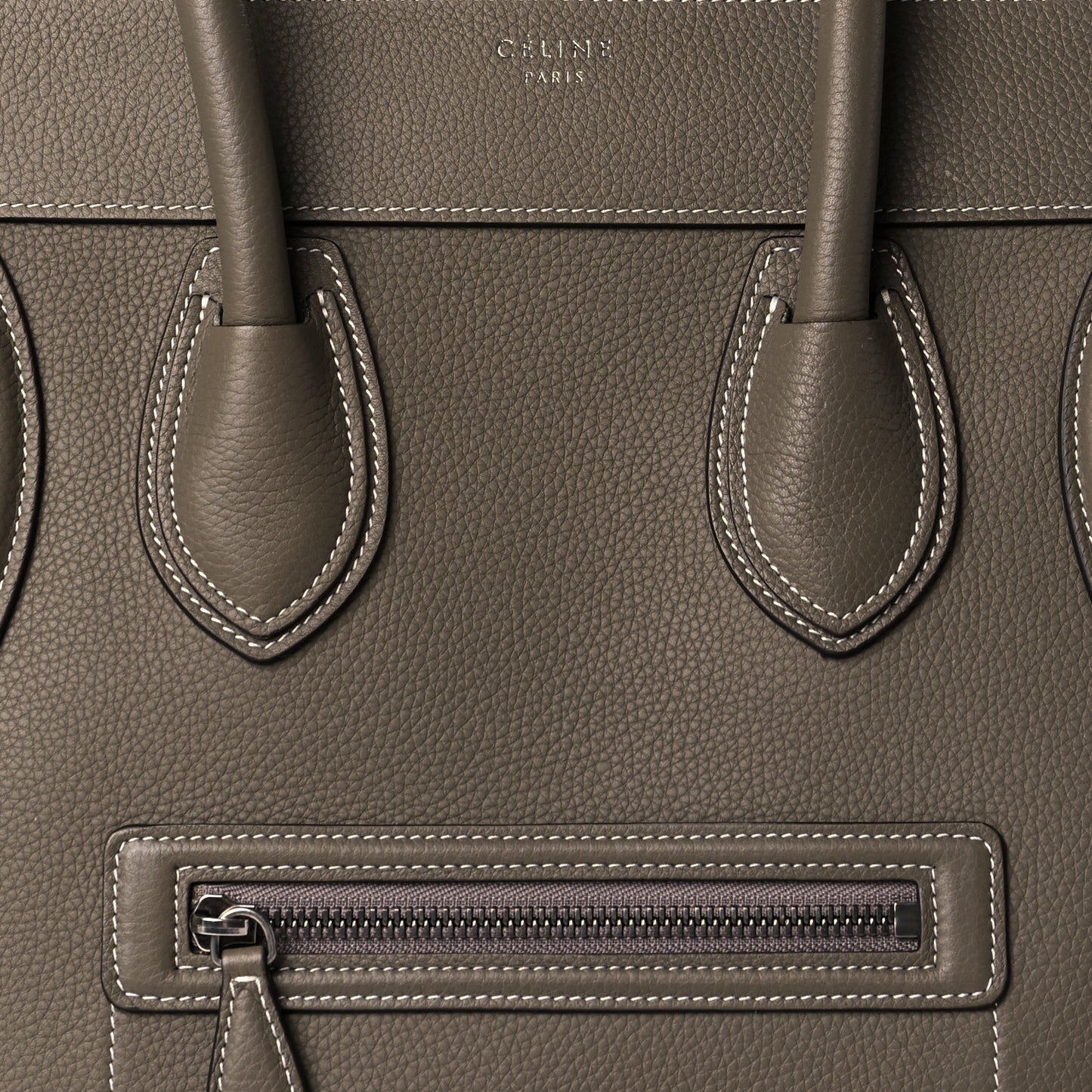 Drummed Calfskin Mini Luggage Bag Souris