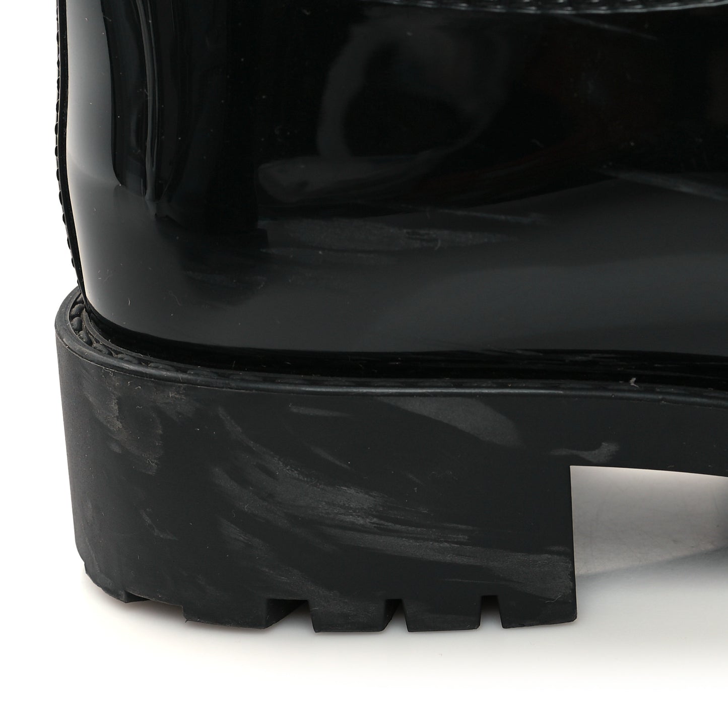 Rubber Embossed Monogram Splash Rain Short Boots 40 Black
