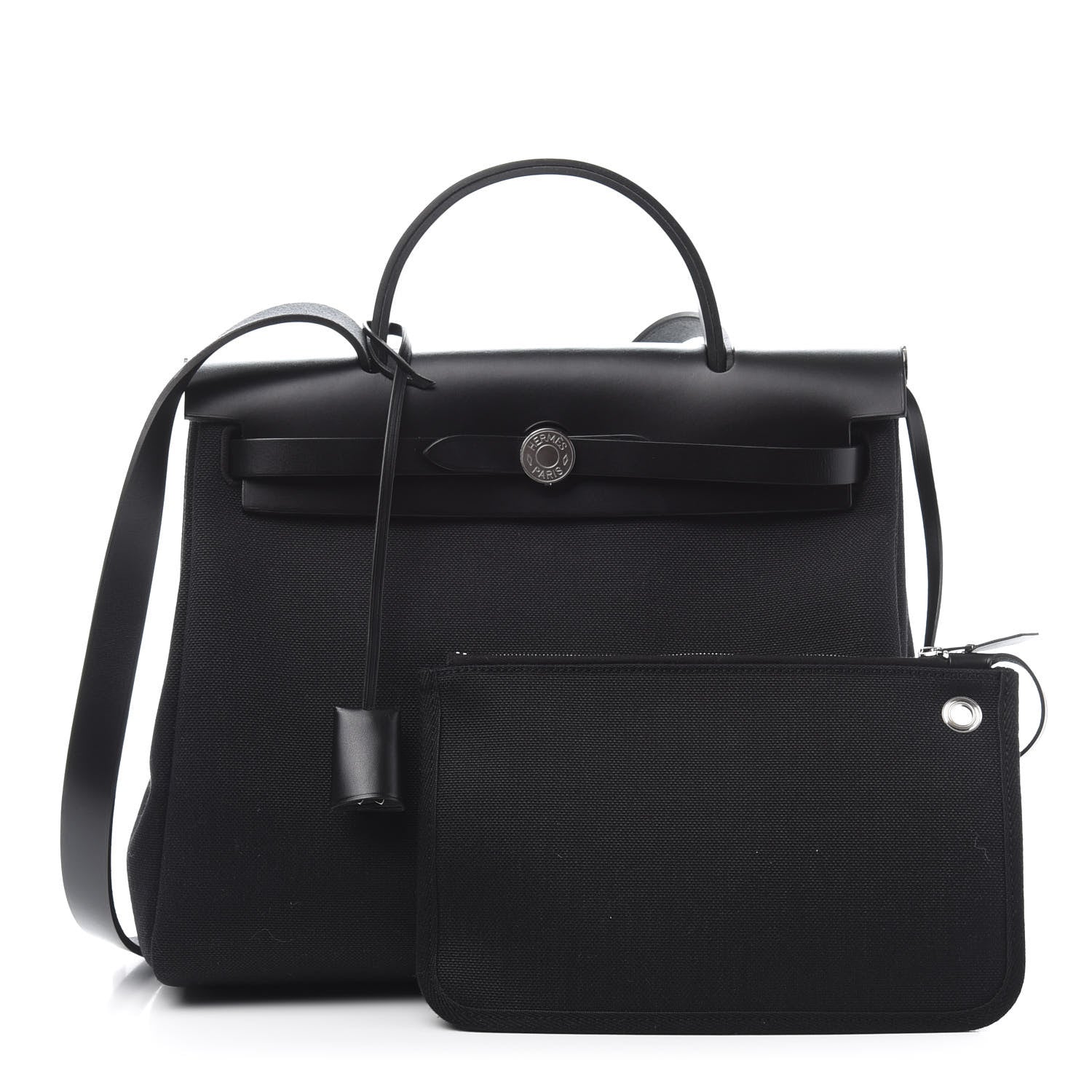 Hermes Military Toile Vache Hunter Herbag Zip PM 31 Black 1 of 13