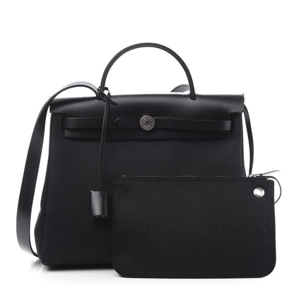 Hermes Military Toile Vache Hunter Herbag Zip PM 31 Black 1 of 13