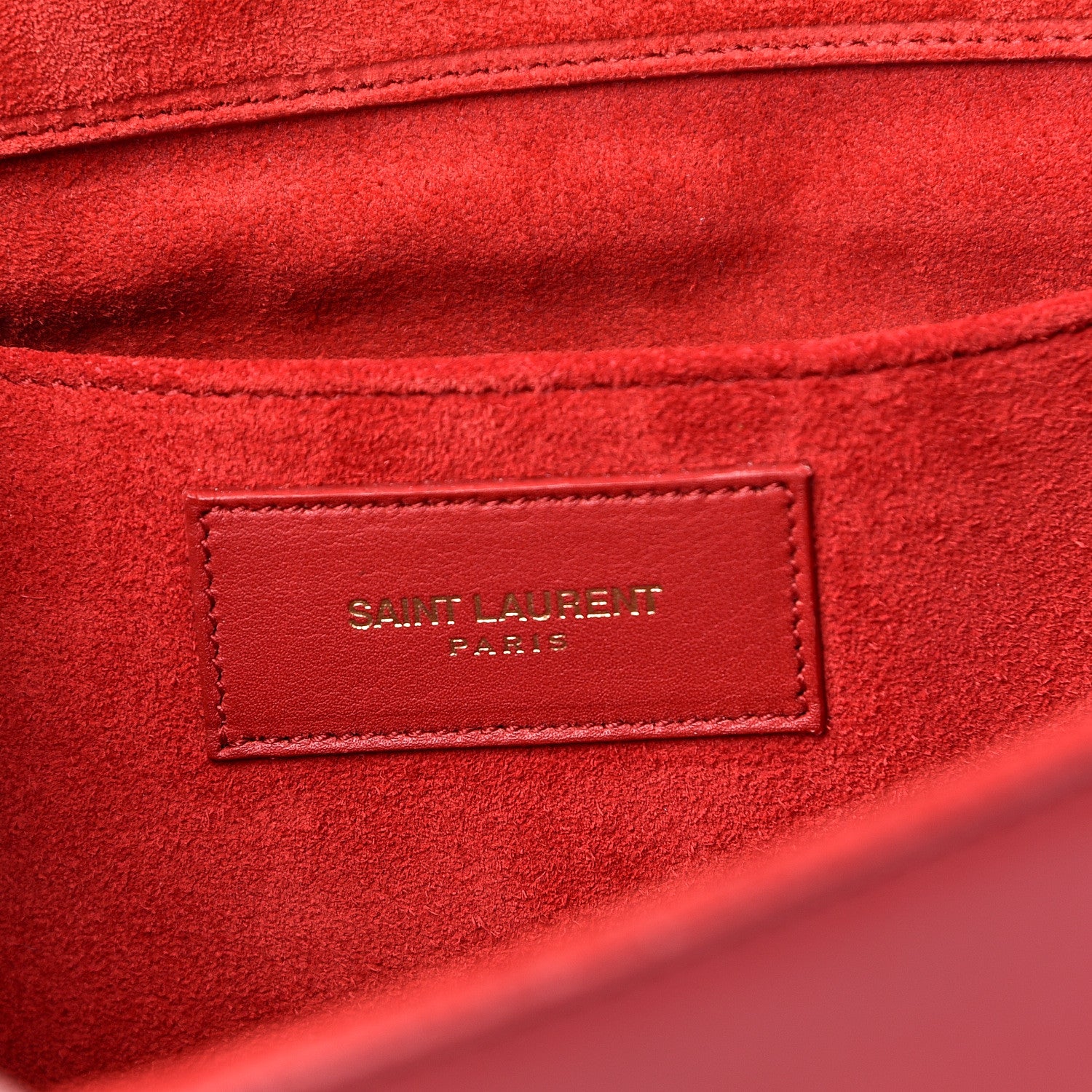 Saint Laurent Calfskin Classic Y Ligne Clutch Red 6 of 15