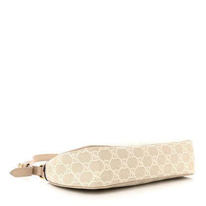 Gucci GG Supreme Monogram Textured Dollar Calfskin Small Ophidia Hobo Beige Mystic White Oatmeal 4 of 10