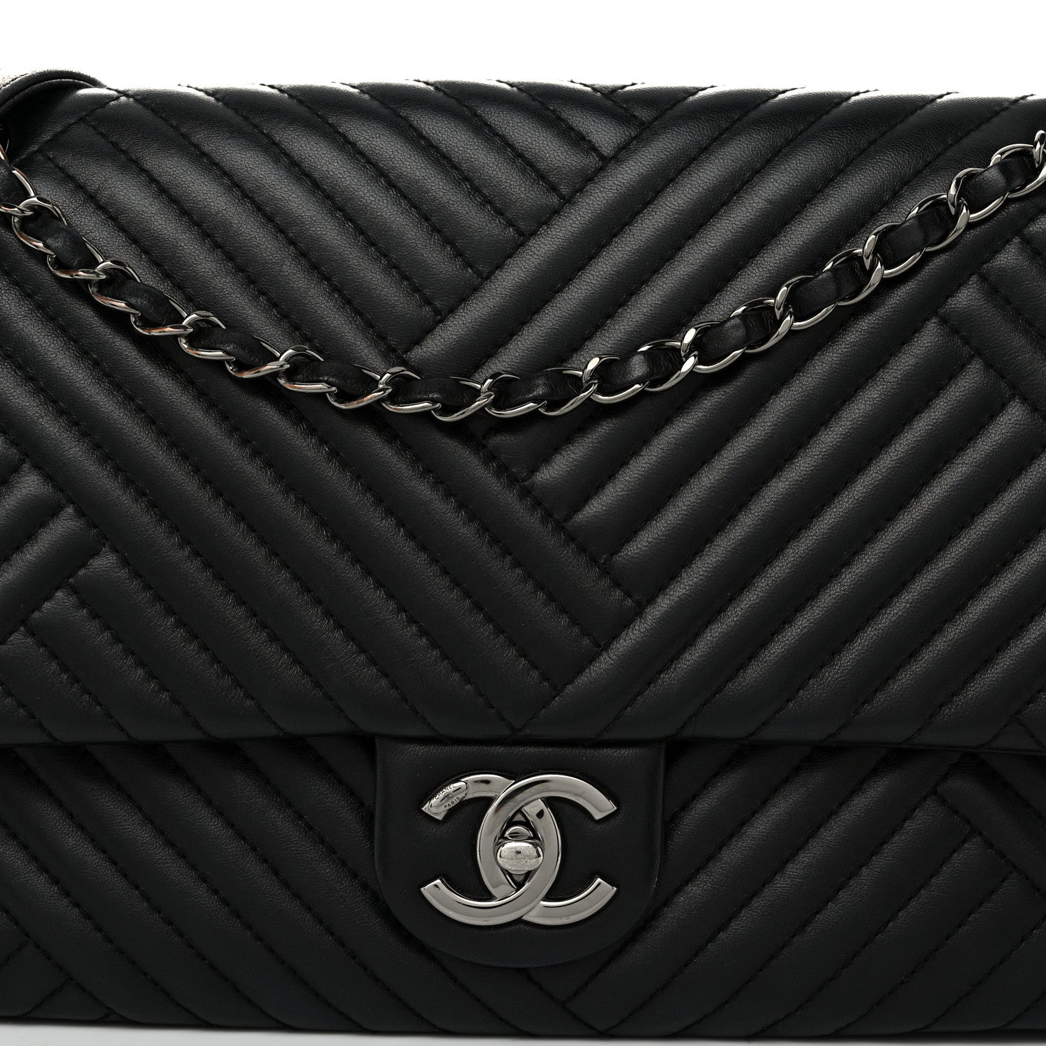 Chanel Lambskin Quilted Large CC Crossing Flap Black 8 of 12