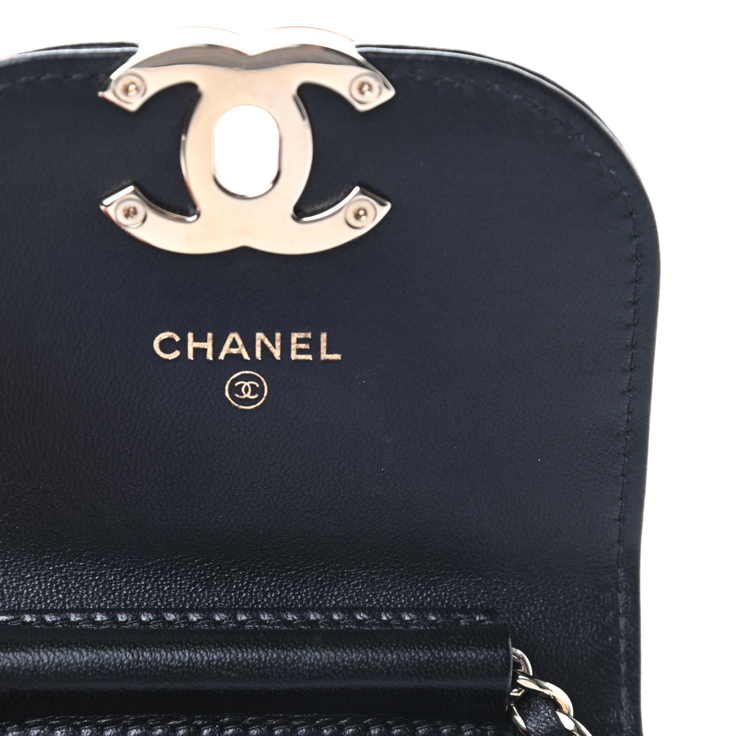 Lambskin Quilted CC Phone Holder Black