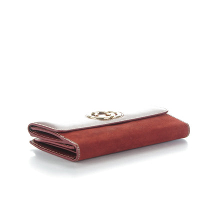 Gucci Calfskin Suede Britt Continental Flap Wallet Dark Red 4 of 8