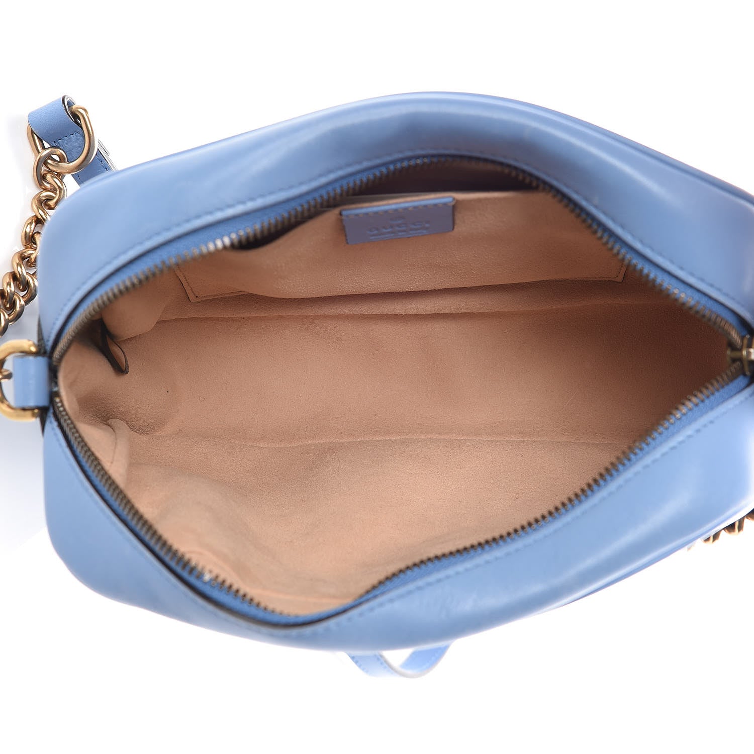 Gucci Calfskin Matelasse Small GG Marmont Chain Shoulder Bag Clear Sky Blue 5 of 19