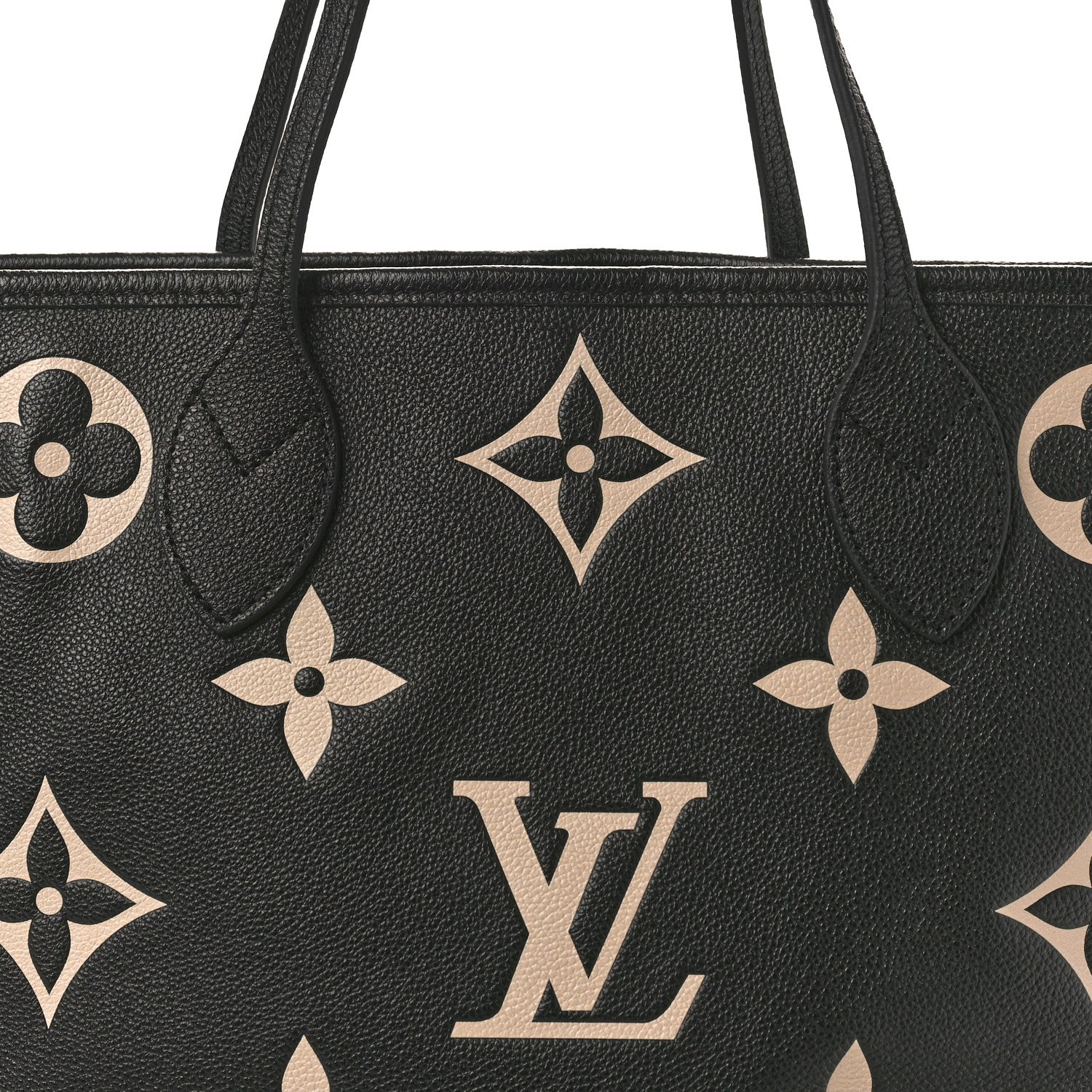 Louis Vuitton Empreinte Monogram Giant Neverfull MM Black Beige 8 of 12