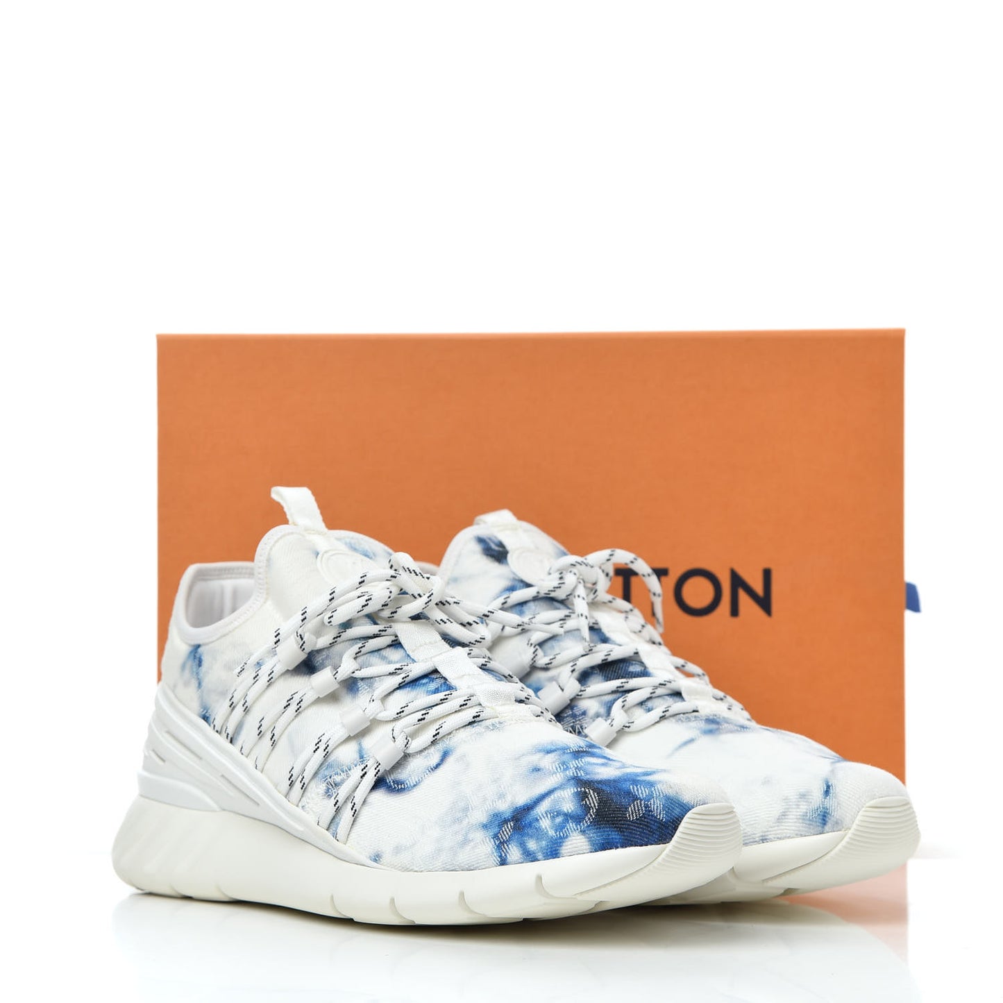 Denim Rubber Monogram Fastlane Low Sneakers 8 Marine