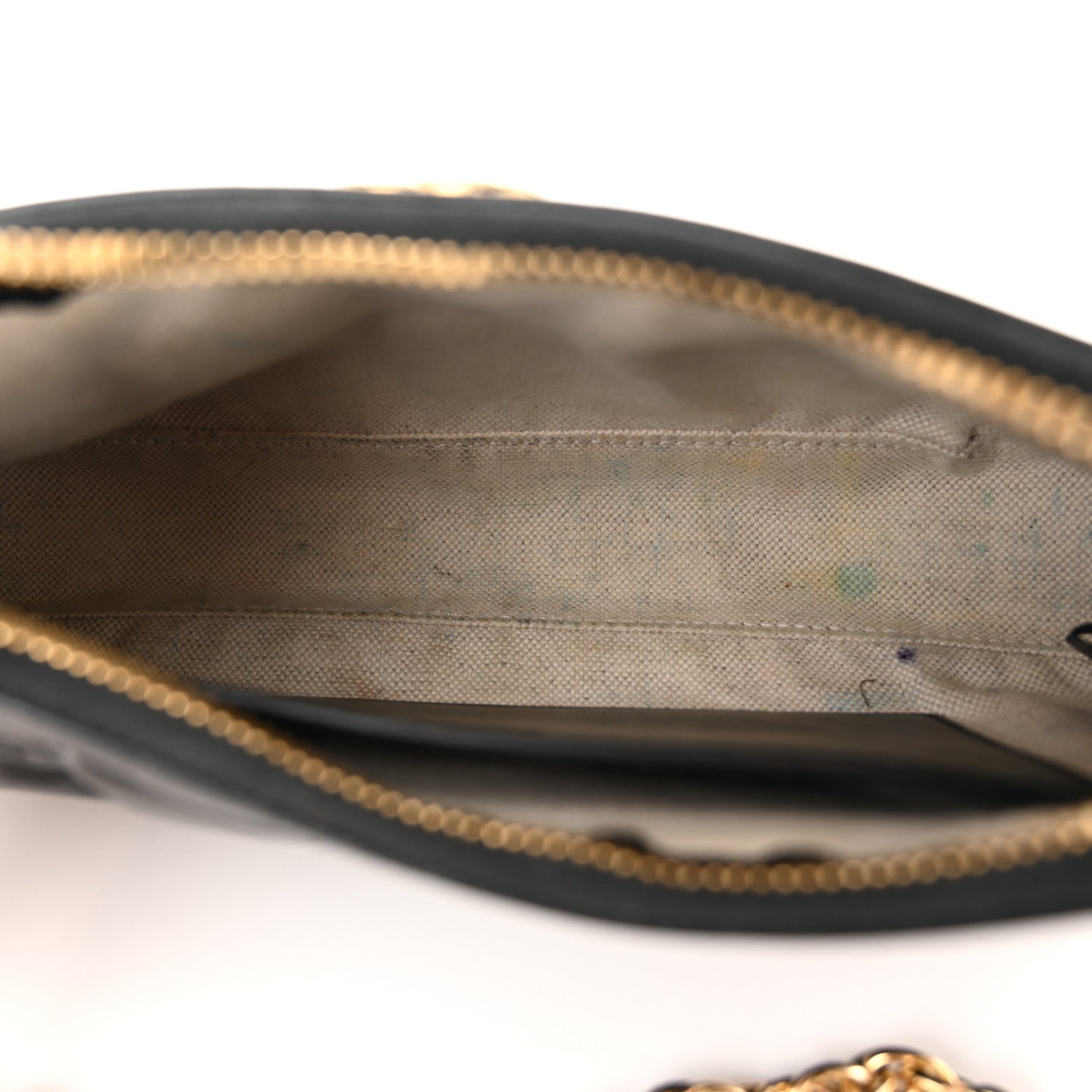 Gucci Calfskin GG Matelasse Chain Handbag Black Natural 5 of 12