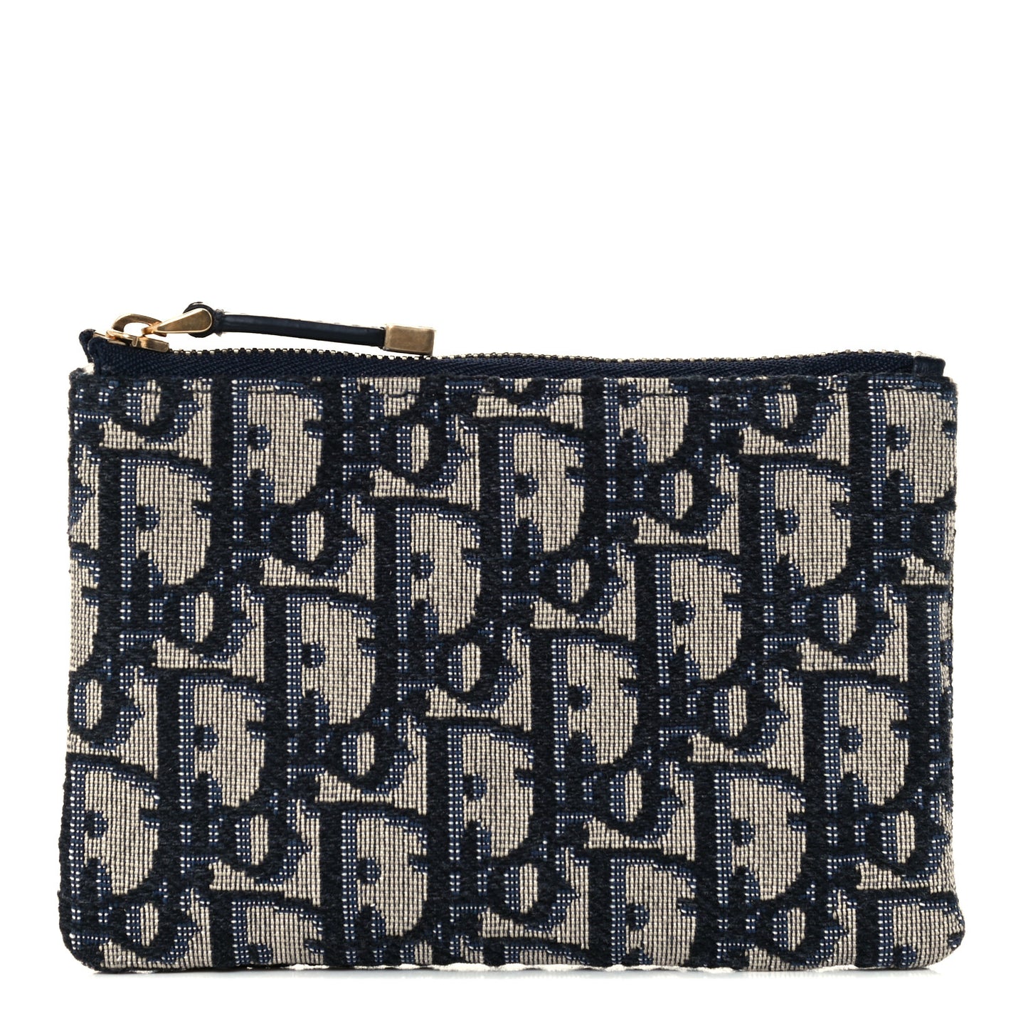 Oblique Zipped Card Holder Blue