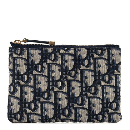 Christian Dior Oblique Zipped Card Holder Blue 1 of 9