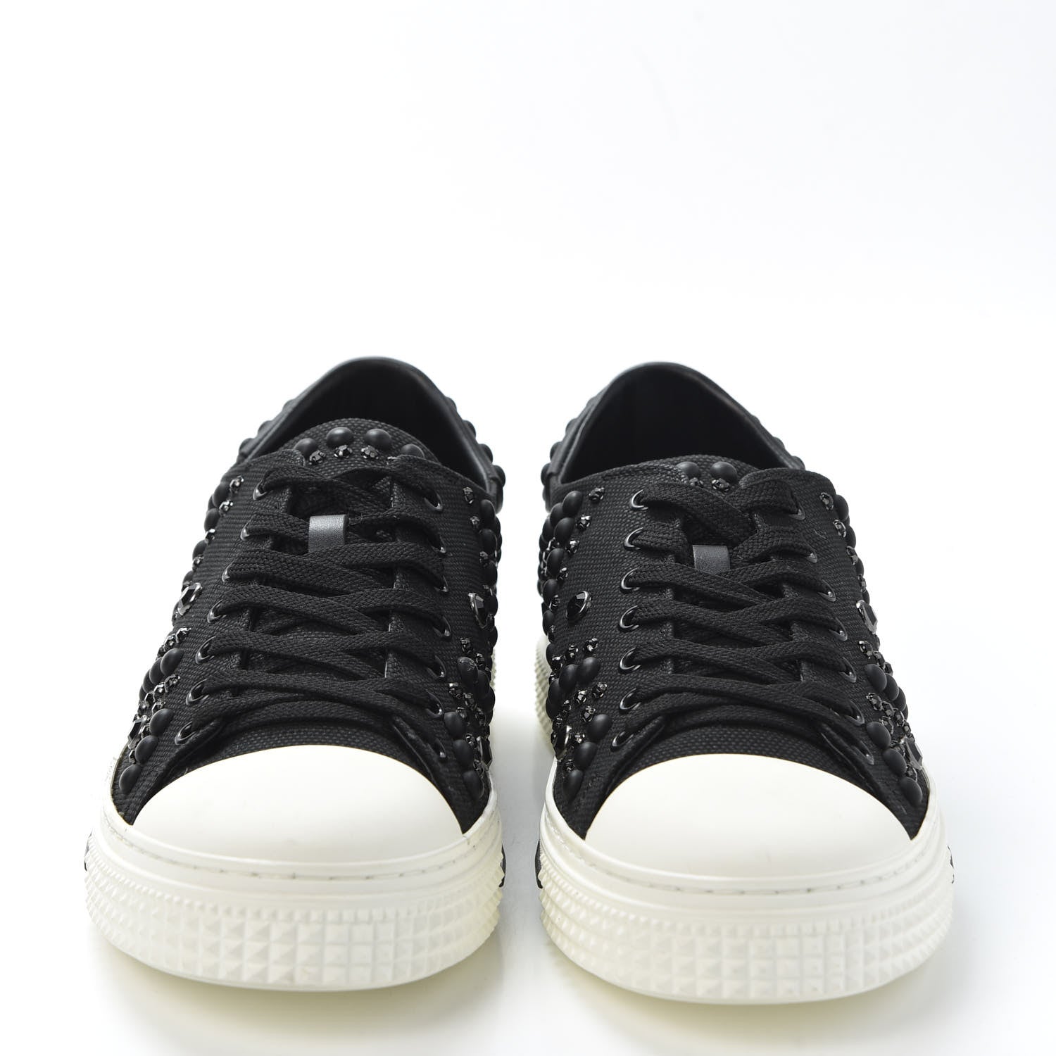 Valentino Garavani Canvas Embellished Mens Low Top Sneakers 42 Black 2 of 11