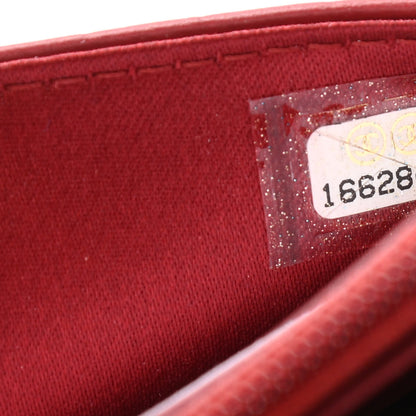 Chanel Lambskin Camellia Embossed Wallet On Chain WOC Red 8 of 12