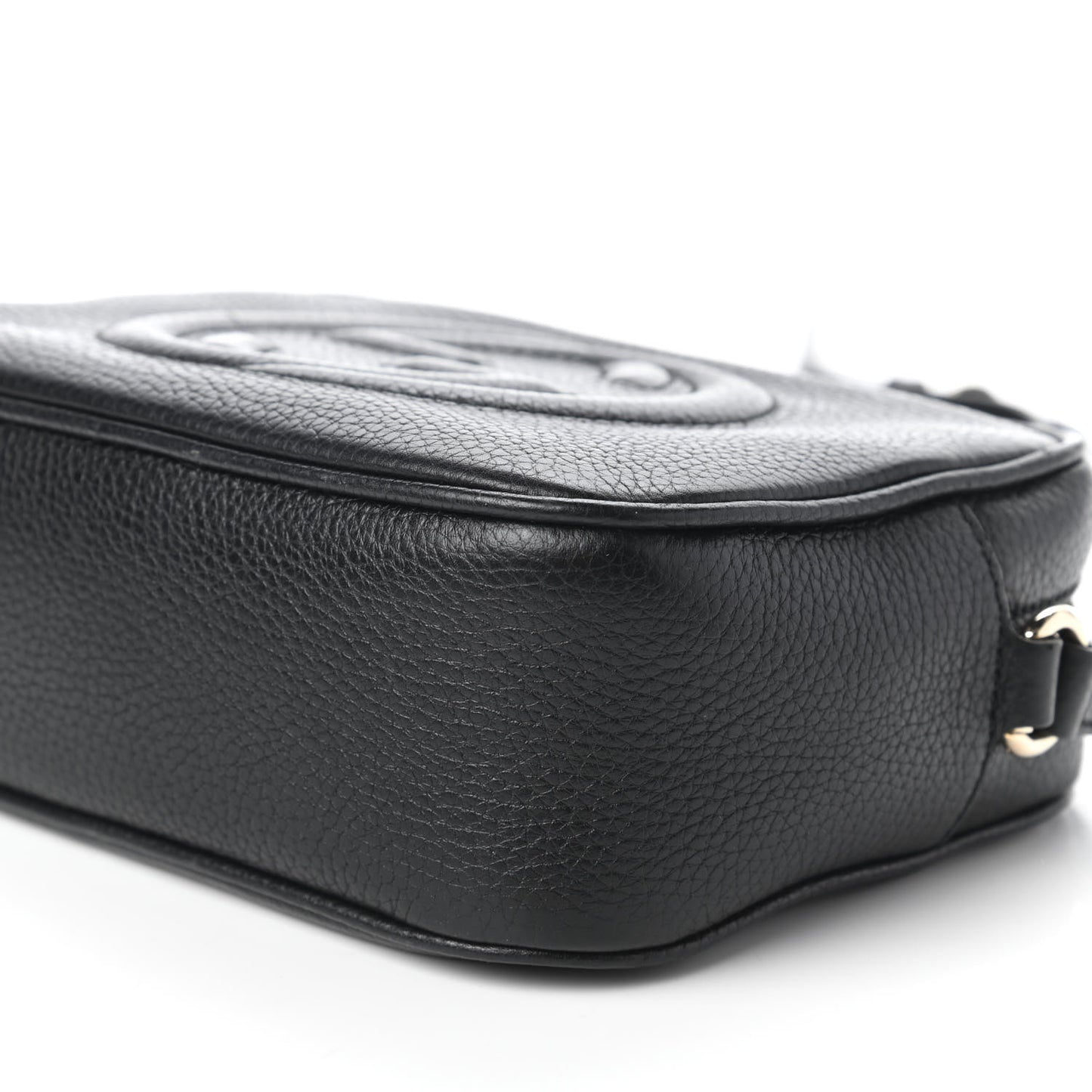 Pebbled Calfskin Small Soho Disco Bag Black