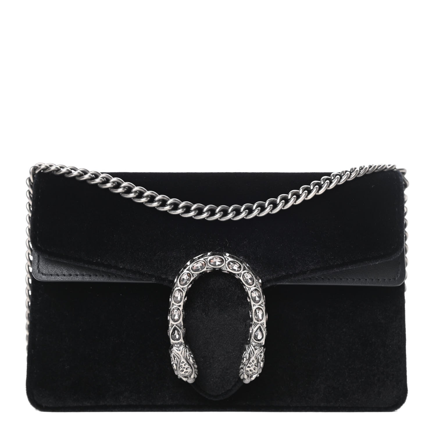 Gucci Velvet Super Mini Dionysus Shoulder Bag Black 1 of 10