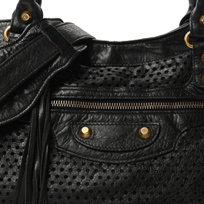 Balenciaga Agneau Laser Cut Cross Classic Gold Hardware City Black 9 of 12