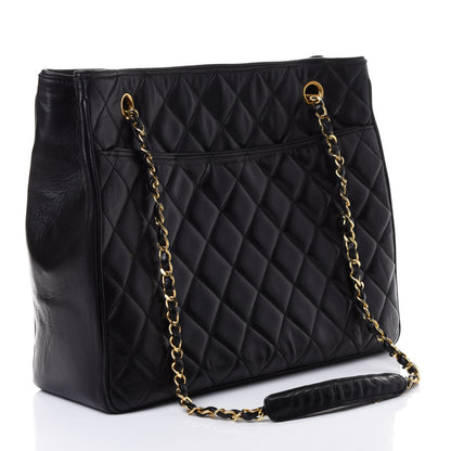Chanel Lambskin Quilted Shopping Tote Black 2 of 4