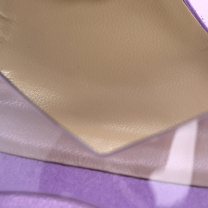 Jimmy Choo Satin PVC Crystal Saeda 100 Sandals 38 Wisteria 10 of 14