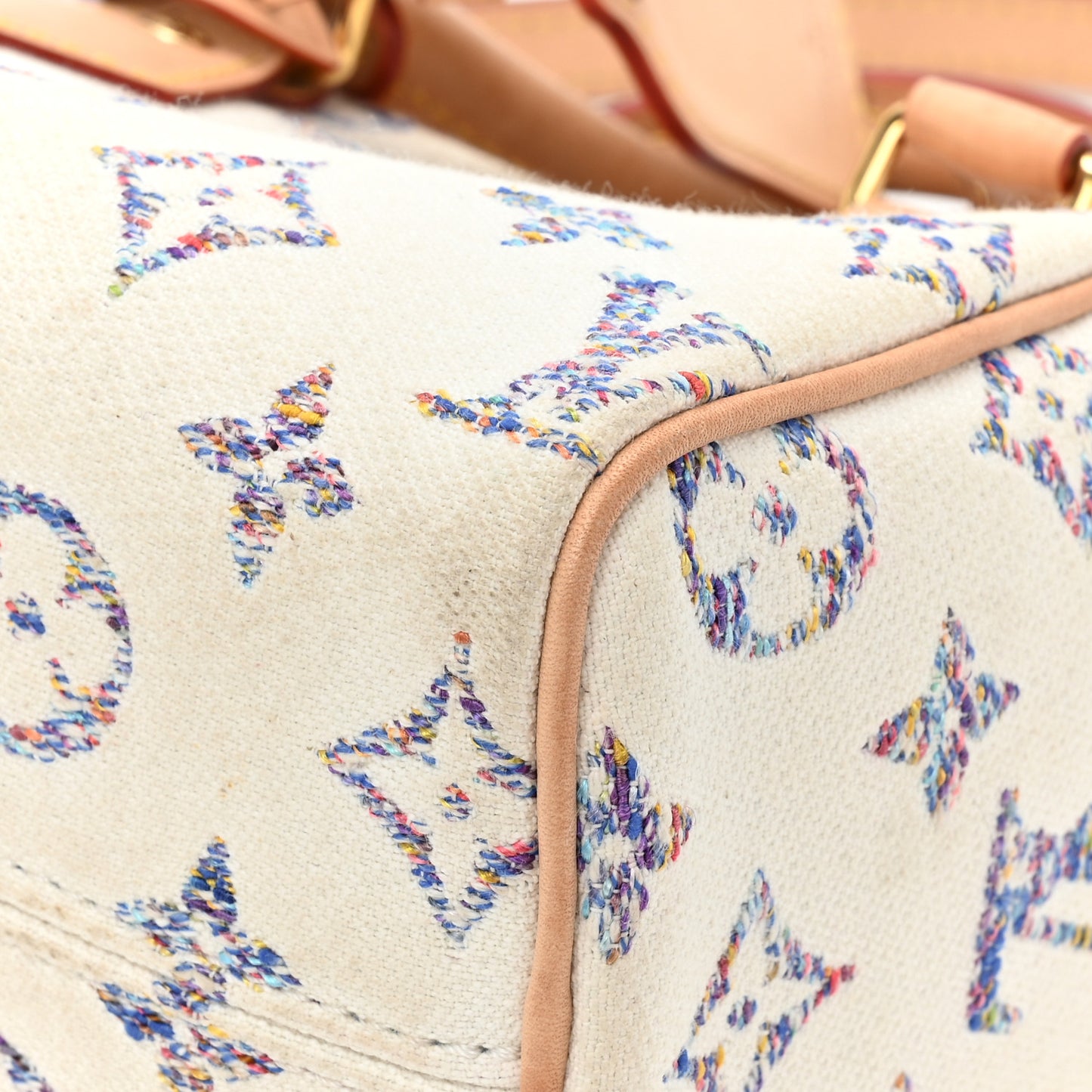 Monogram Jacquard Fabric Speedy Bandouliere 20 Multicolor Beige