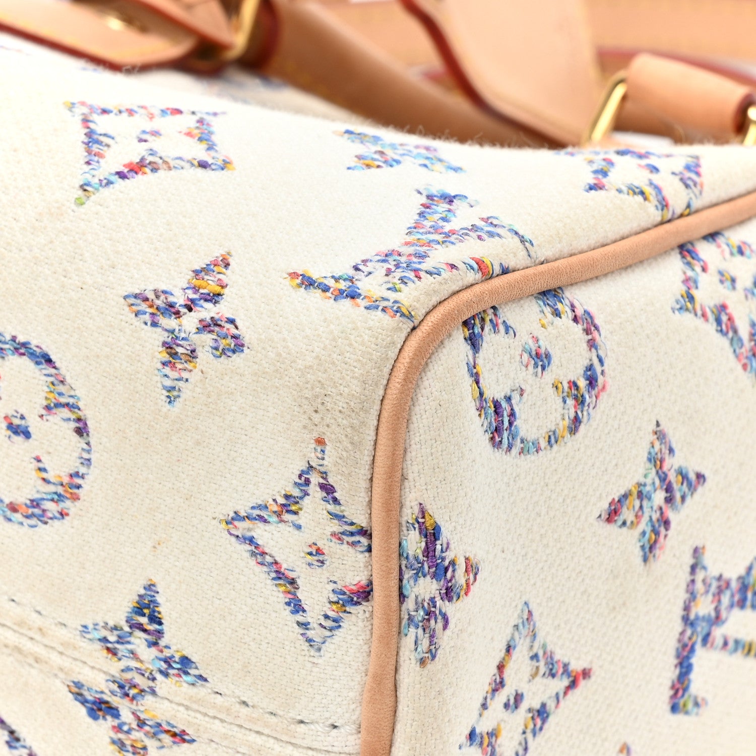 Louis Vuitton Monogram Jacquard Fabric Speedy Bandouliere 20 Multicolor Beige 15 of 18