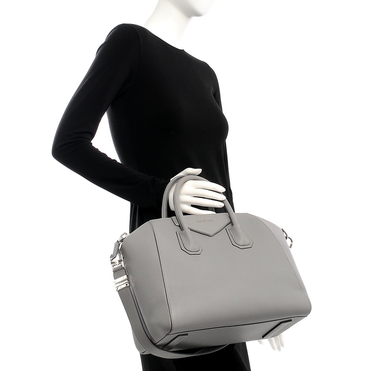 Givenchy Sugar Goatskin Medium Antigona Pearl Grey 2 of 10