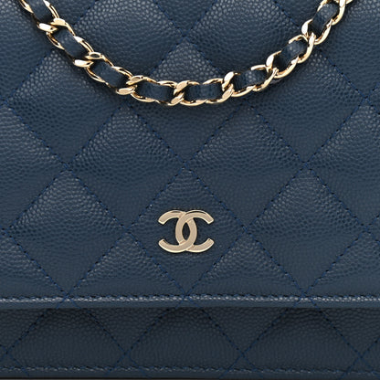 Chanel Caviar Quilted Wallet On Chain WOC Blue 8 of 11