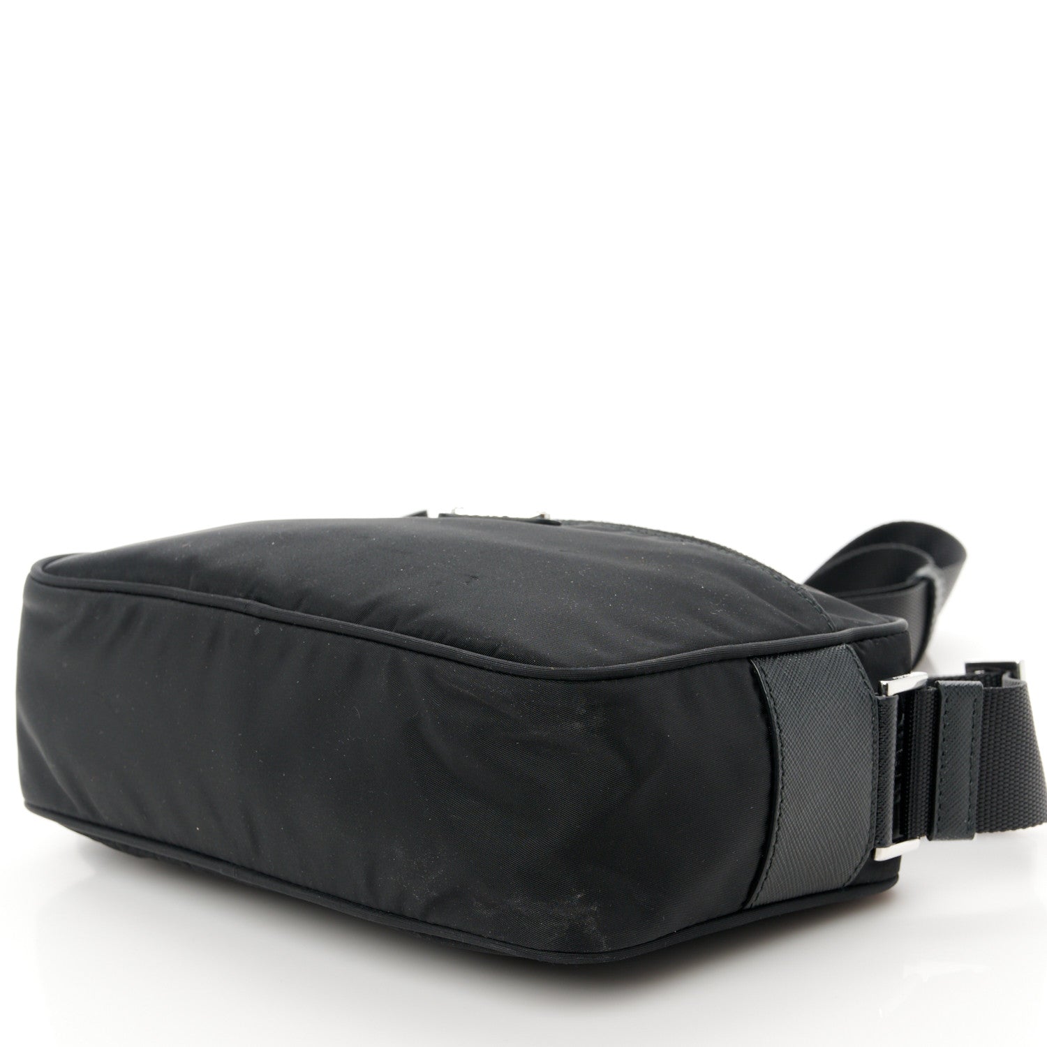 Prada Re-Nylon Vela Saffiano Pocket Double Zip Shoulder Bag Black 12 of 12