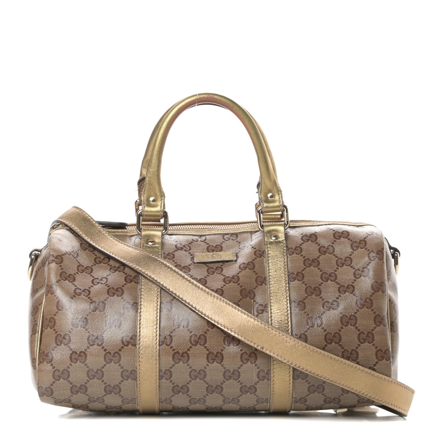 Gucci Crystal Monogram Small Joy Boston Gold 1 of 16