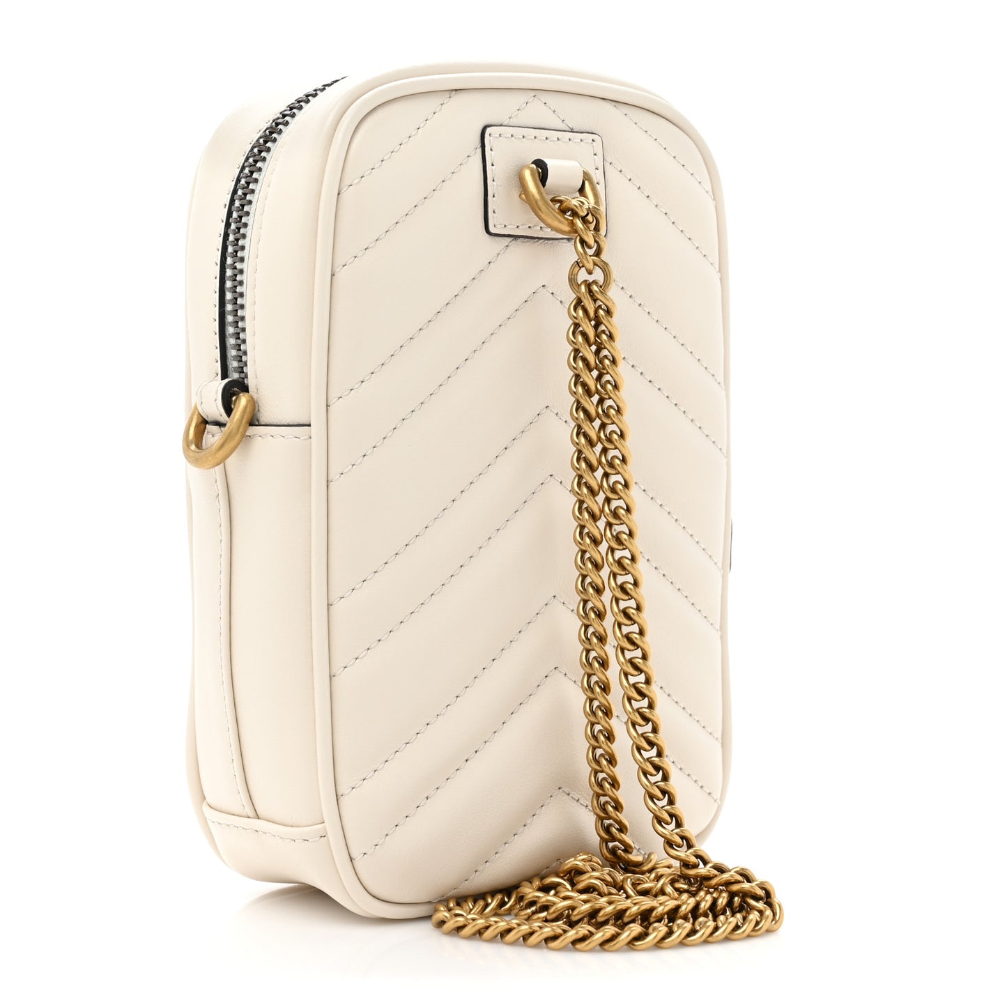 Calfskin Matelasse GG Marmont Mini Bag Coin Purse Mystic White Perfect Pink