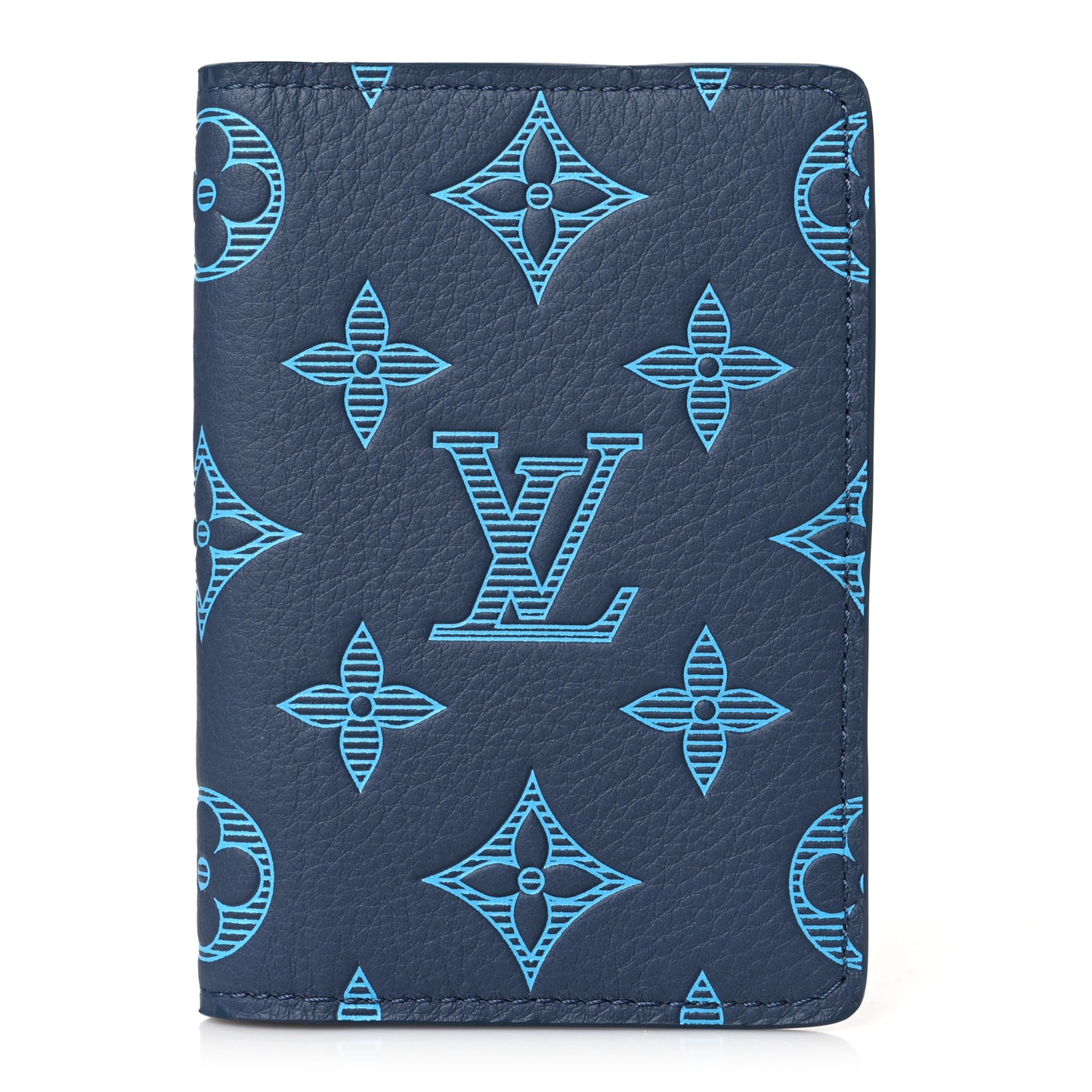 Calfskin Monogram Shadow Pocket Organizer Blue