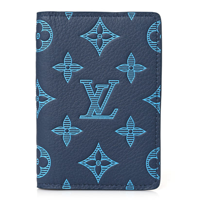 Louis Vuitton Calfskin Monogram Shadow Pocket Organizer Blue 1 of 7