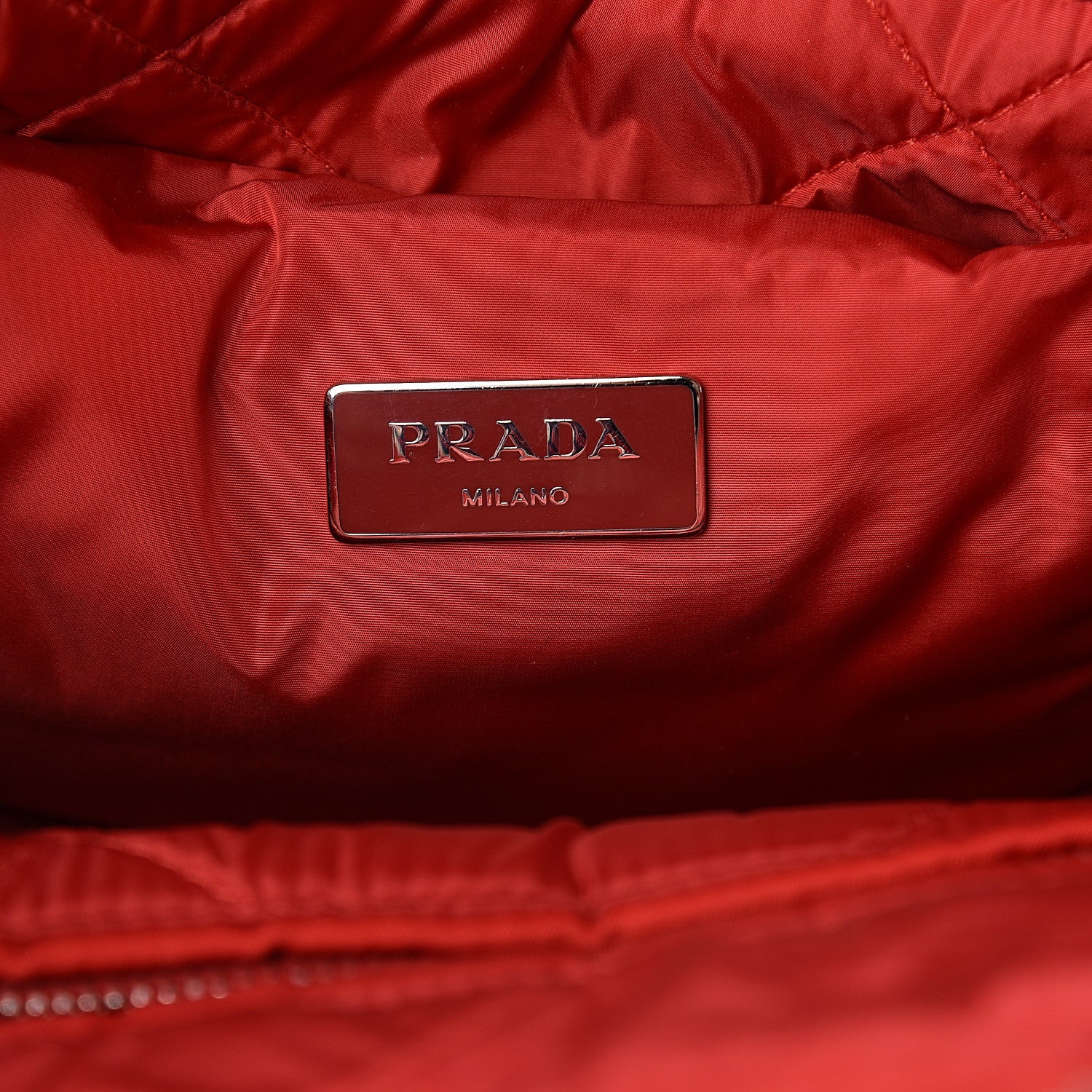 Prada Tessuto Nylon Bomber Dome Satchel Red 5 of 8