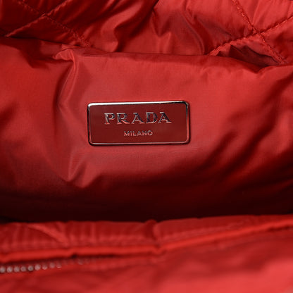 Prada Tessuto Nylon Bomber Dome Satchel Red 5 of 8