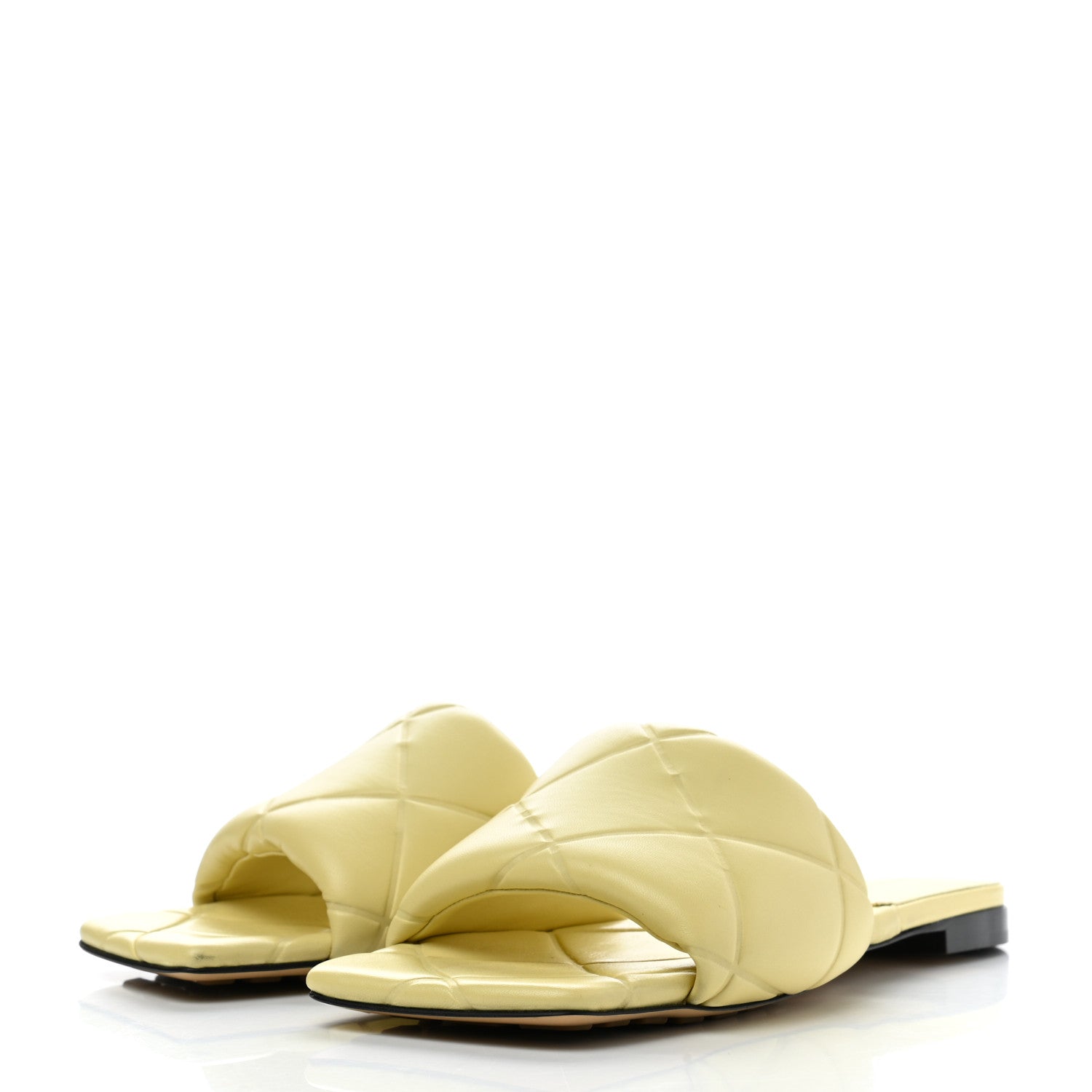 Bottega Veneta Nappa Quilted Rubber Lido Flat Sandals 39.5 Moon Beam 3 of 9