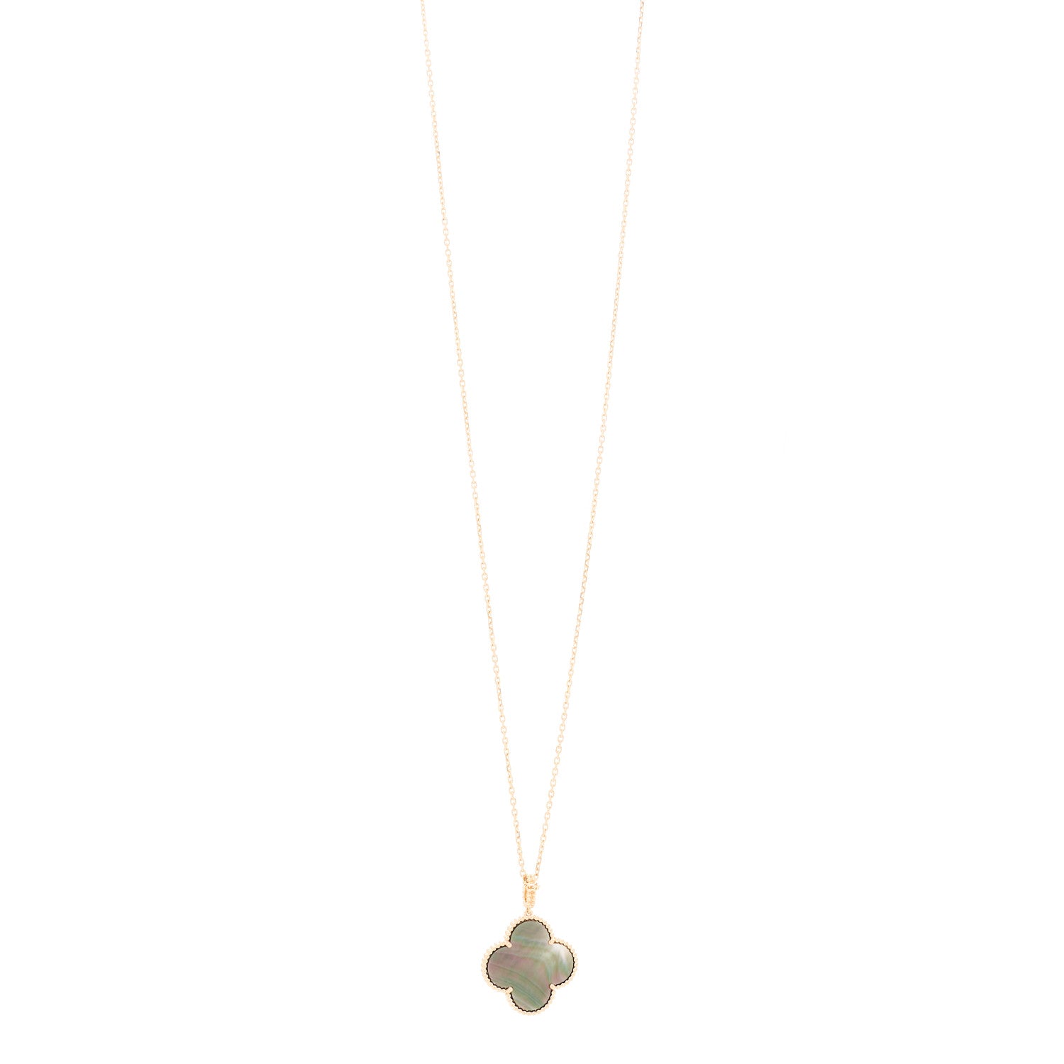 Van Cleef & Arpels 18K Rose Gold Gray Mother of Pearl Magic Alhambra Long Necklace 1 of 7