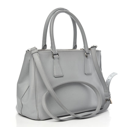 Prada Saffiano Small Galleria Double Zip Tote Nube 4 of 16