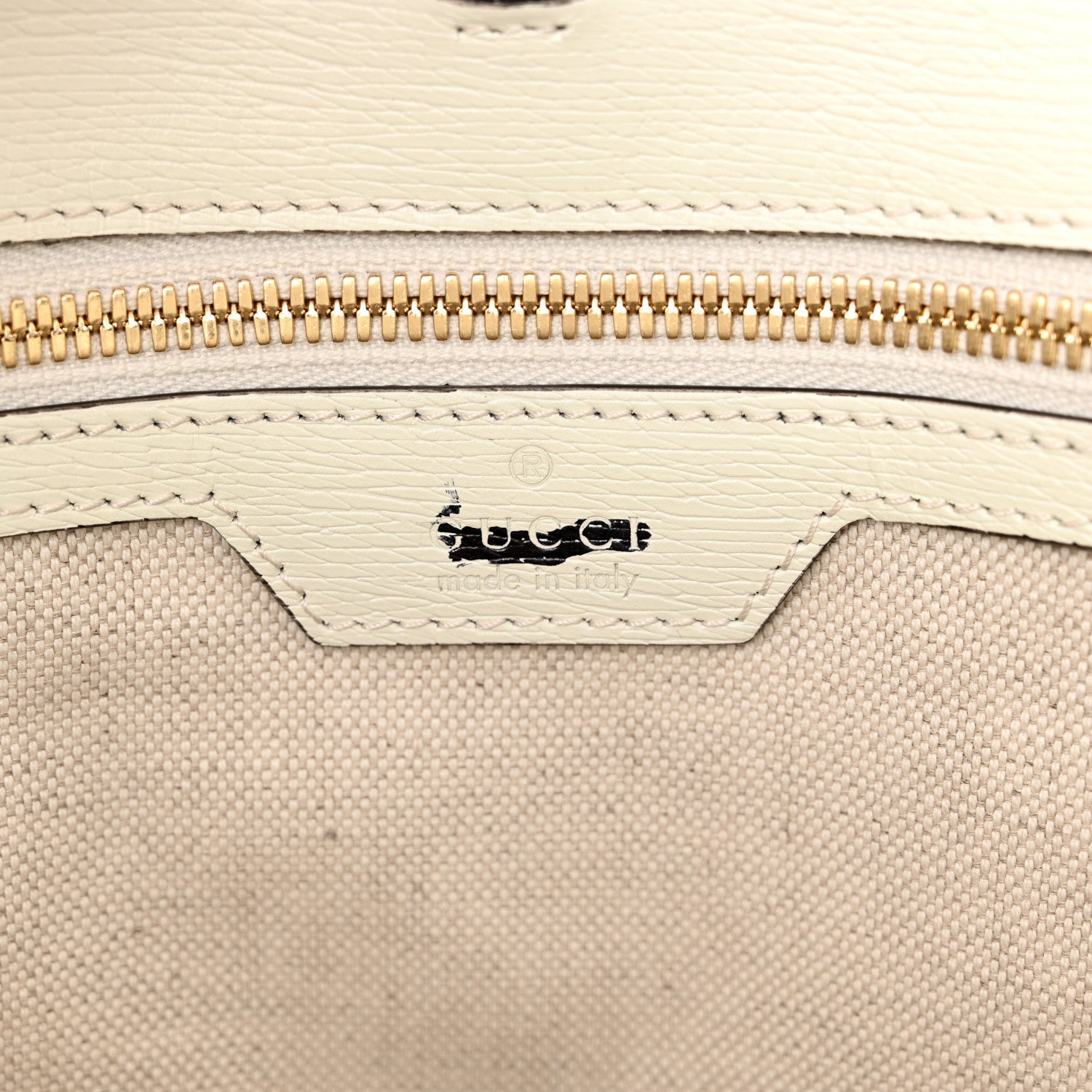 Gucci New Shangai Calfskin Tiger Savanah Textured Calfskin Medium Tote Chalky White Multicolor 6 of 15