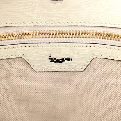 Gucci New Shangai Calfskin Tiger Savanah Textured Calfskin Medium Tote Chalky White Multicolor 6 of 15