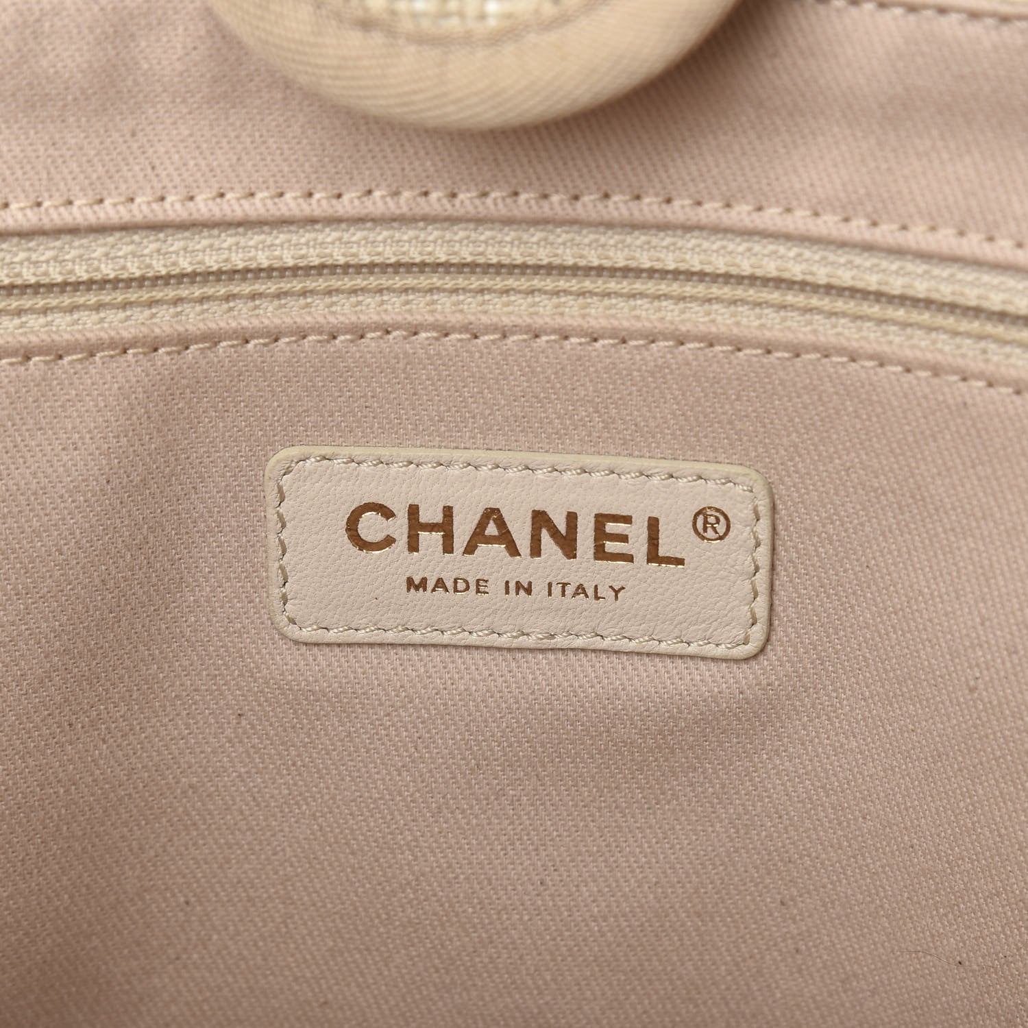 Chanel Canvas Small Deauville Tote Light Beige 6 of 10