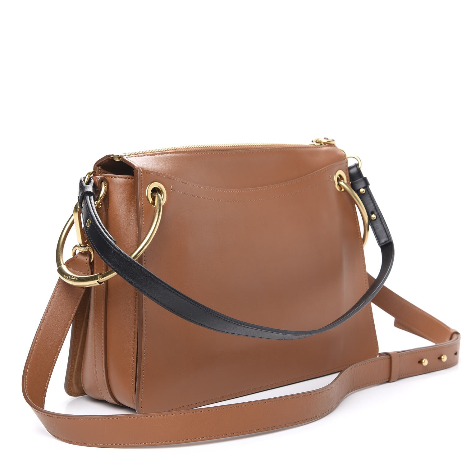 Chloe Calfskin Suede Medium Roy Bag Nut 2 of 9