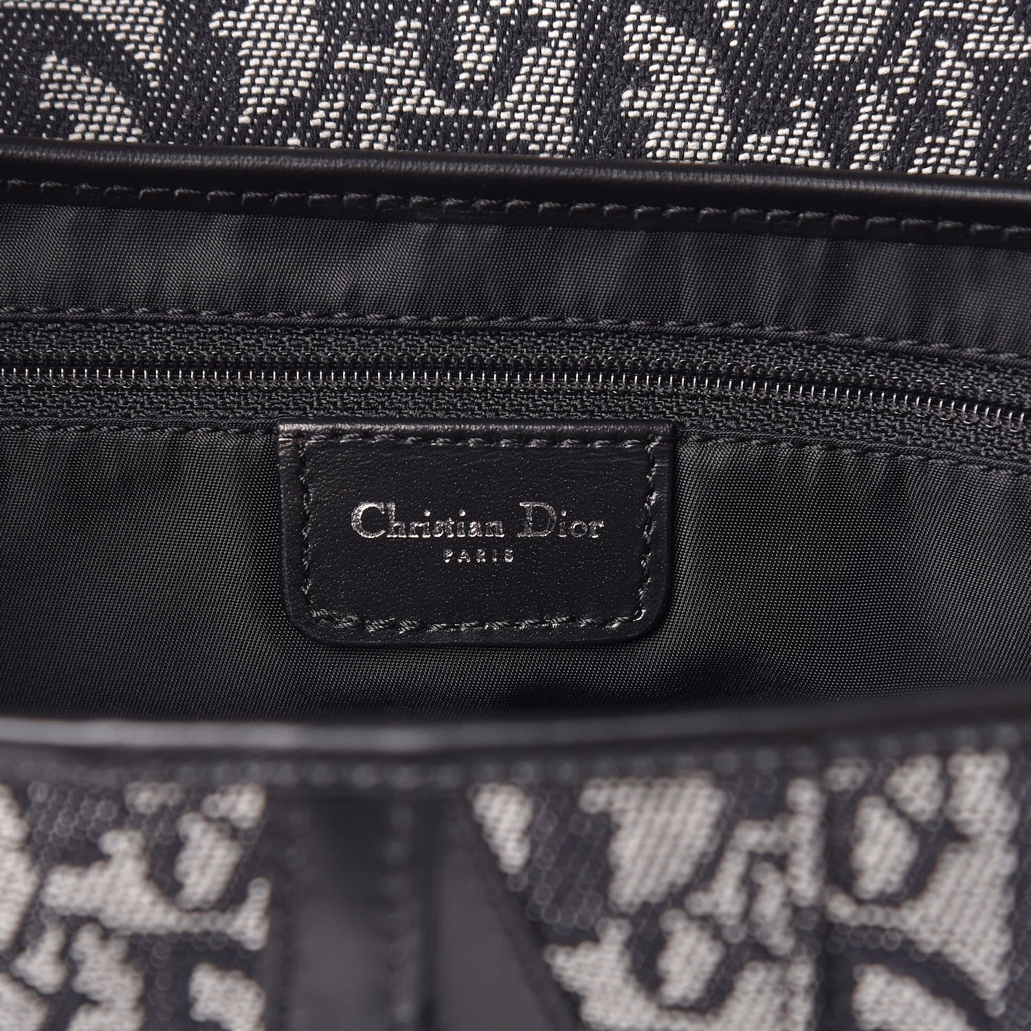 Christian Dior Monogram Saddle Bag Black 6 of 10