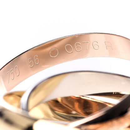 Cartier 18K Pink Yellow White Gold Classic Les Must De Trinity Ring 56 7.5 4 of 4