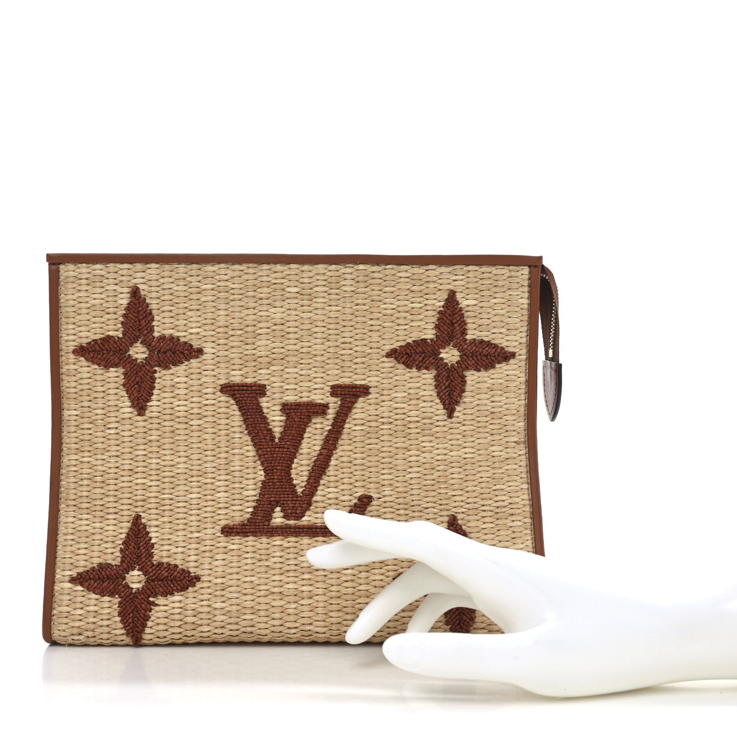 Louis Vuitton Raffia Monogram Giant Toiletry Pouch 26 Tan 2 of 9