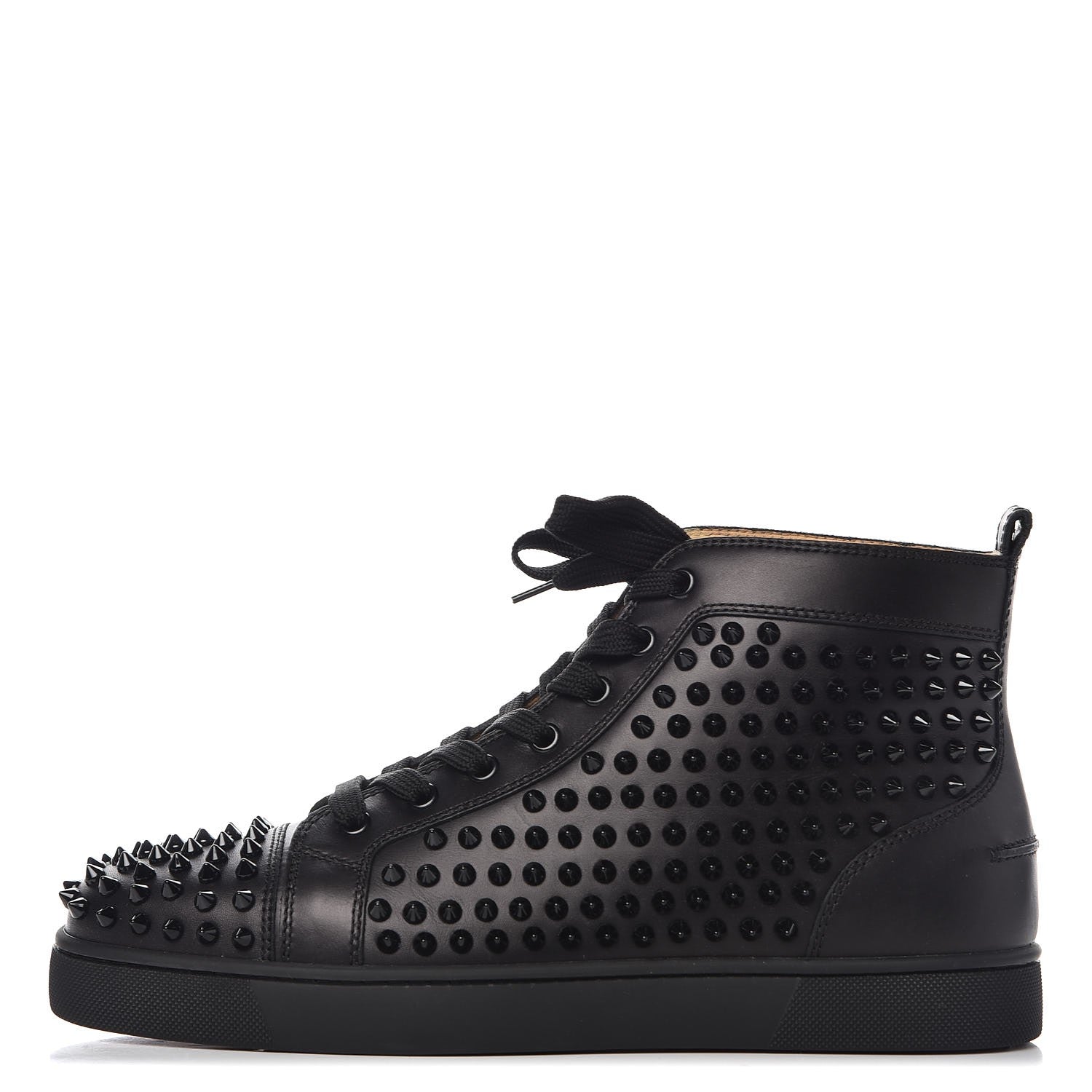 Christian Louboutin Mens Calfskin Louis Spikes Flat Sneakers 41.5 Black 1 of 8