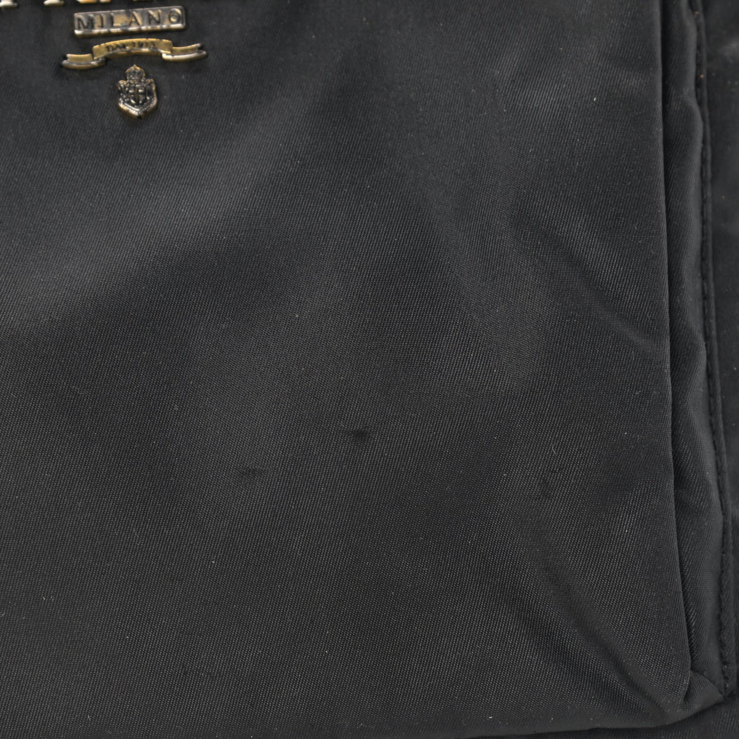 Tessuto Nylon Saffiano Flat Messenger Bag Black