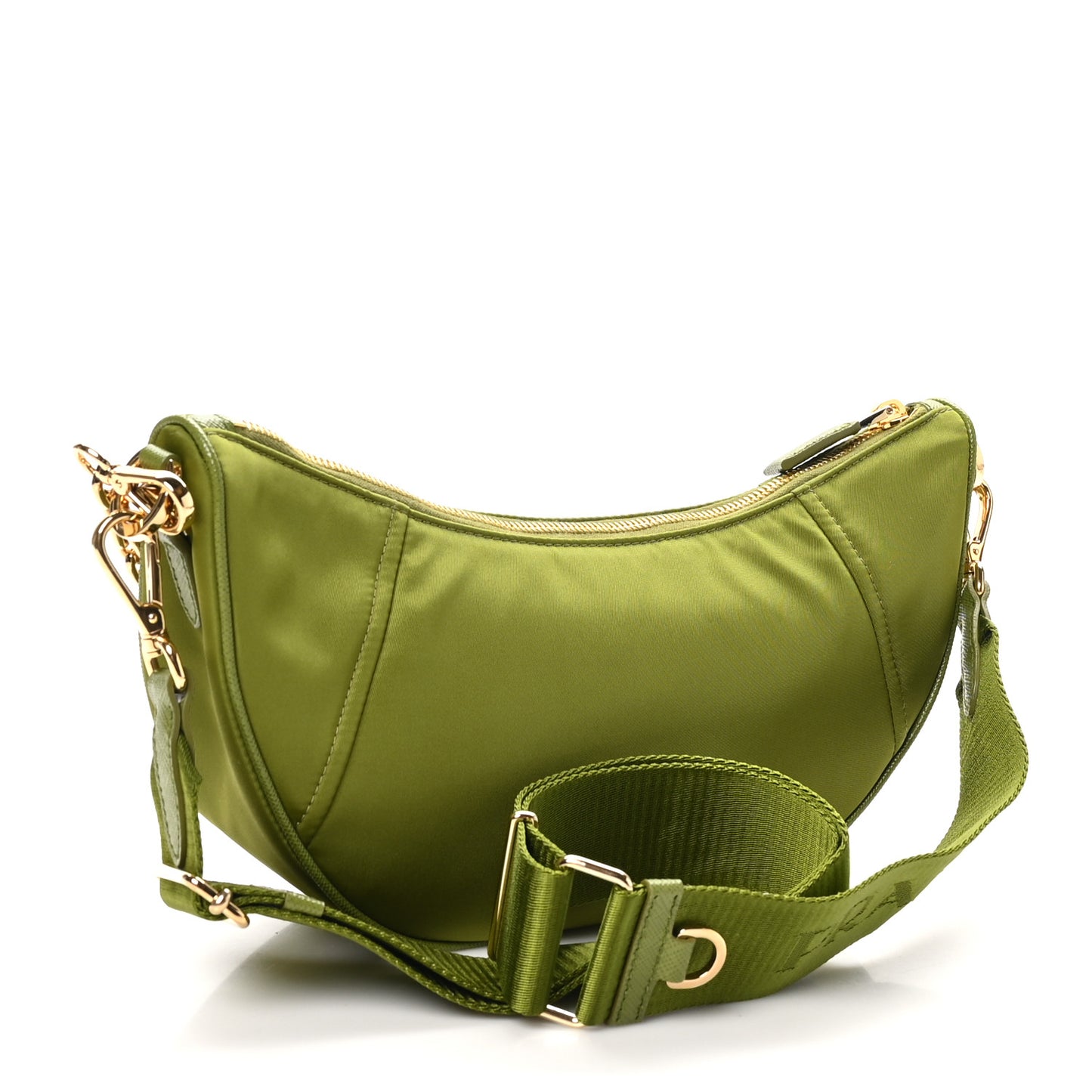 Re-Nylon Demi-lune Shoulder Bag Ivy Green