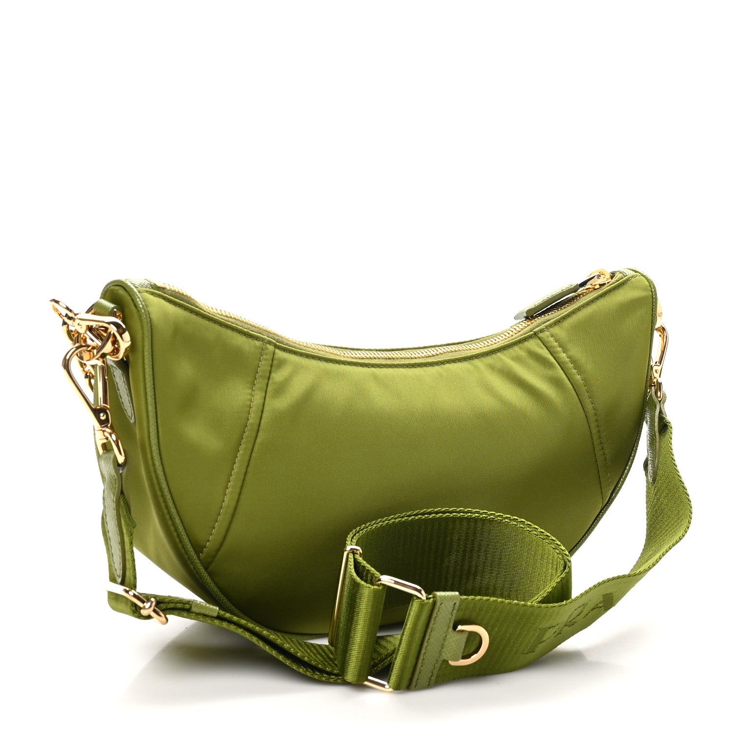 Prada Re-Nylon Demi-lune Shoulder Bag Ivy Green 3 of 9