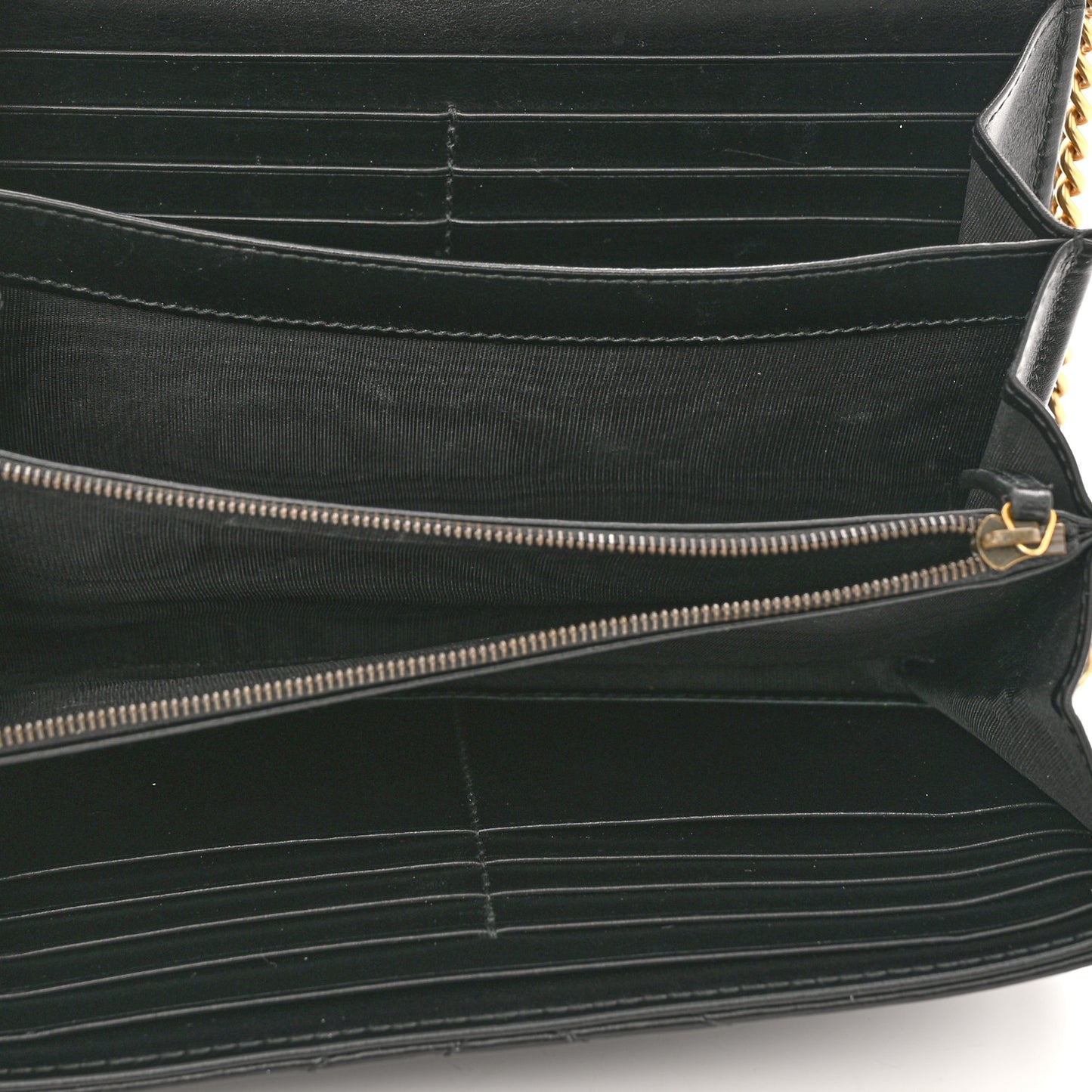 Calfskin Matelasse GG Marmont Chain Wallet Black