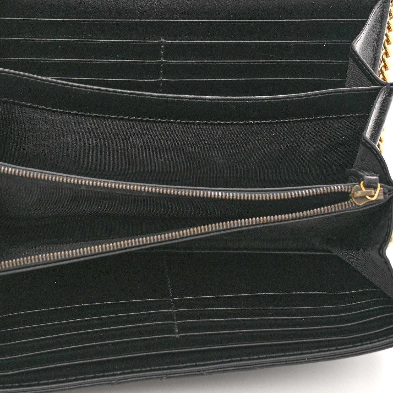 Gucci Calfskin Matelasse GG Marmont Chain Wallet Black 5 of 10