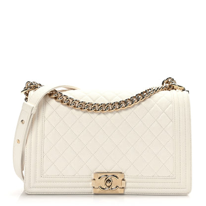 Chanel Caviar Quilted New Medium Boy Flap White 1 of 9